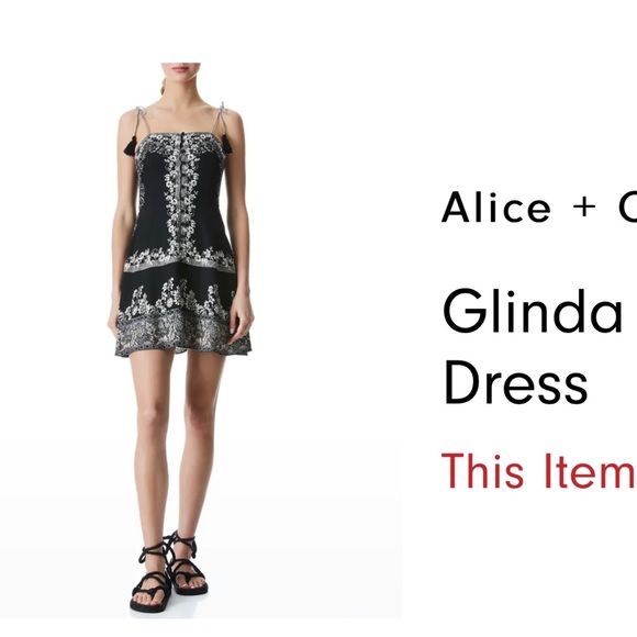 Alice and Olivia Glinda Tassel Spaghetti Strap Dress - Picture 6 of 7